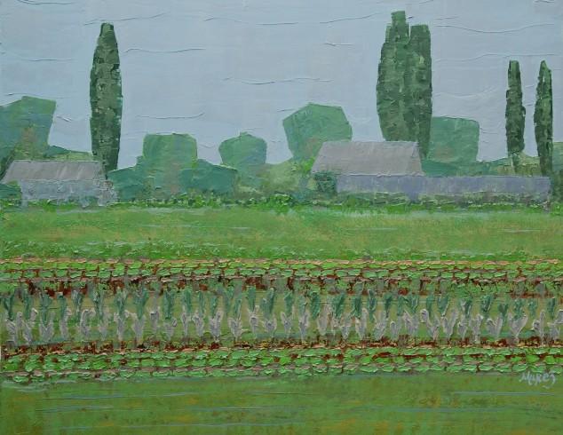 Longues maisons des maraîchers-jardiniers : Peinture de François  Murez