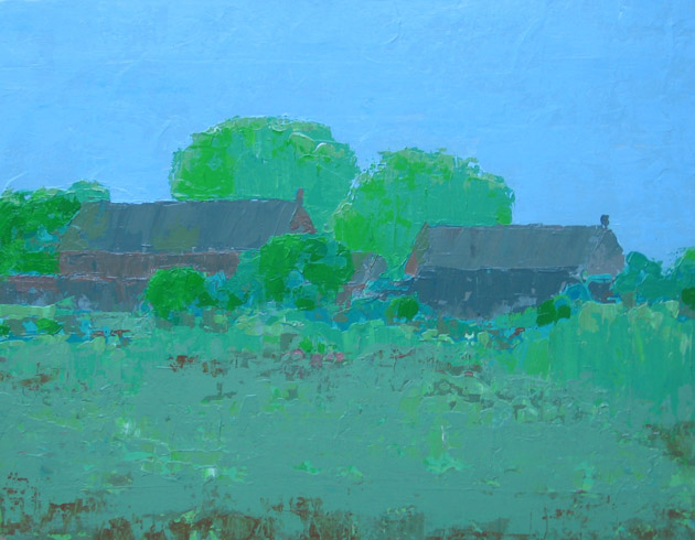 Longues maisons des maraîchers-jardiniers : Peinture de François Murez